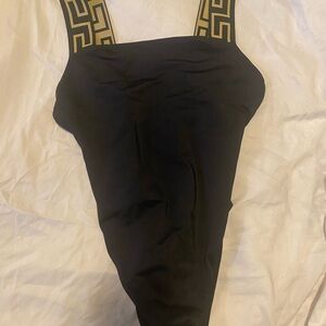 Versace one piece swimsuit with Gold Strap Detail